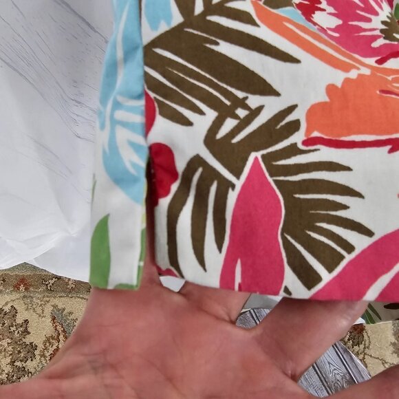 Brooks Brothers 346 Green Tropical Straight Leg Cotton Cigarette Pants Size 6 - Picture 4 of 10